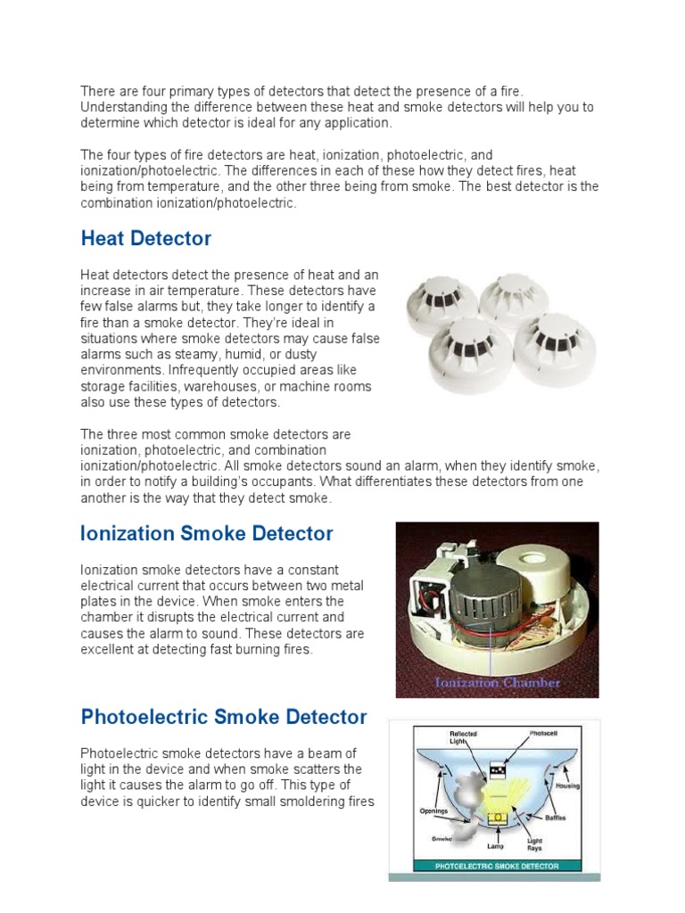 Types of Fire Detectors Explained | PDF | Home & Garden | Science ...
