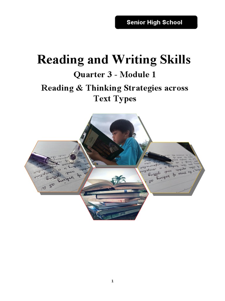 Reading and Writing Skills Quarter 3 Module 1 Reading & Thinking Strategies Across Text Types