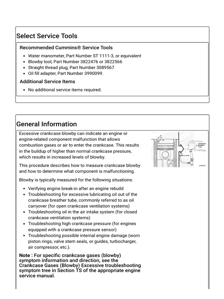 Crankcase Blowby, Measure PDF FORMAT PDF Turbocharger Pressure