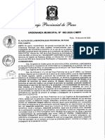 ORDENANZA MUNICIPAL N° 062-2020-CMPP