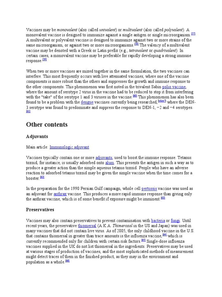 Vaccine Components Explained | PDF | Vaccines | Vaccination