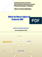 6.1 Matriz de Marco Lógico Proyectos SNIP