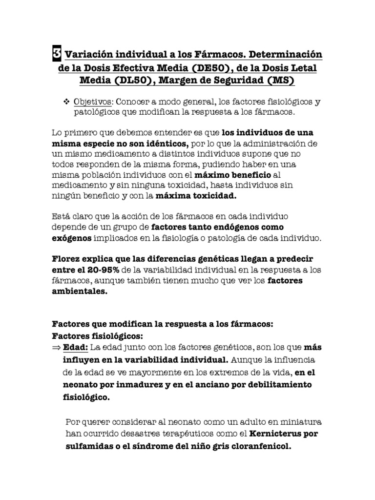Variabilidad Individual en Respuesta a Fármacos | PDF | Medicamentos ...