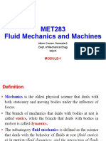 MET283 Fluid Mechanics and Machines: Module-1