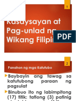 Kasaysayan at Pag-Unlad NG Wikang Filipino
