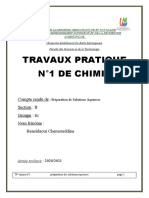 Travaux Pratique N°1 de Chimie: Compte Rendu de Section: B Groupe: Nom Binôme: Bensidaoui Chemsseddine