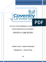 Toyota Case Study: Faculty of Engineering & Computing Human Resource Management