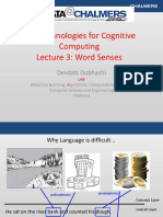 NLP Technologies For Cognitive Computing Lecture 3: Word Senses