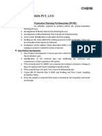 Production Planning Pre-Requisites (PP-PR) Draft