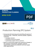 BTM3533 Production Planning: Intro To PP