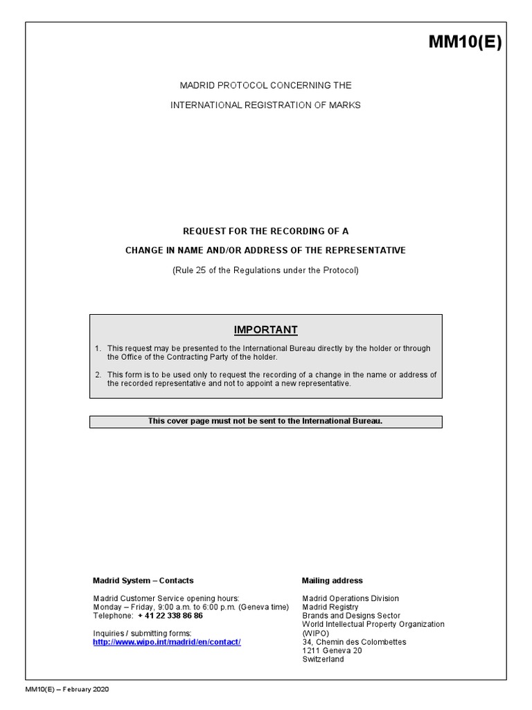 Madrid Protocol Concerning The International Registration of Marks ...