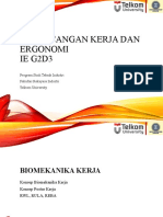 Perancangan Kerja Dan Ergonomi Ie G2D3: Program Studi Teknik Industri Fakultas Rekayasa Industri Telkom University