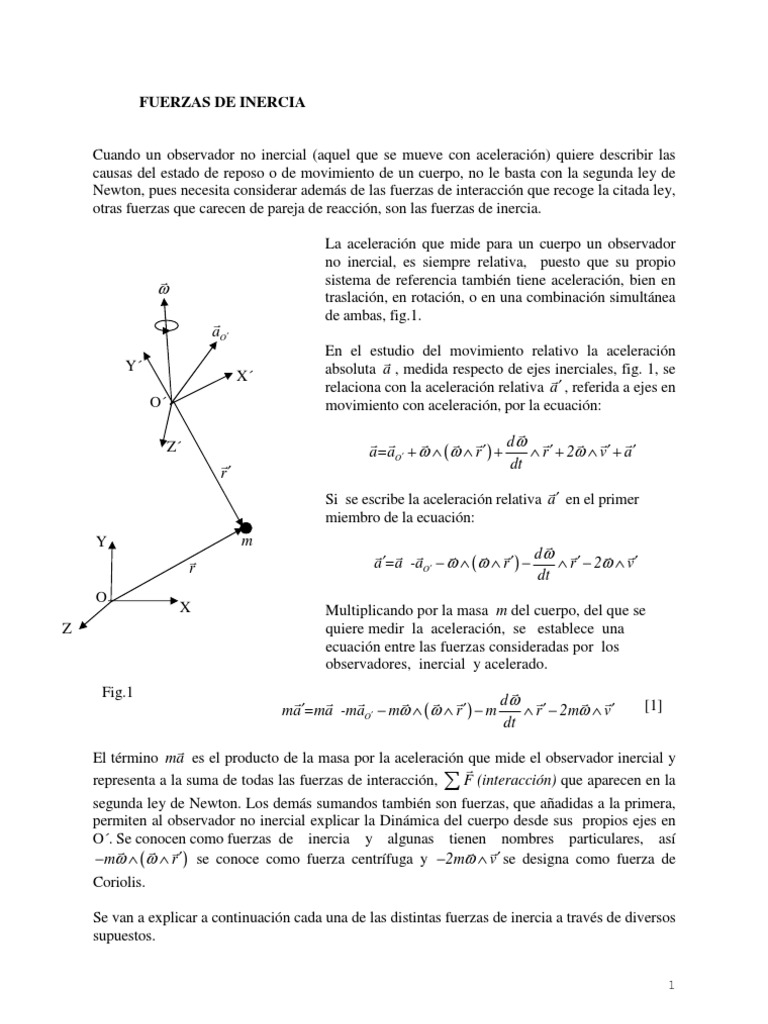 Fuerzas de Inercia y Observadores Inerciales | PDF | Movimiento (física ...