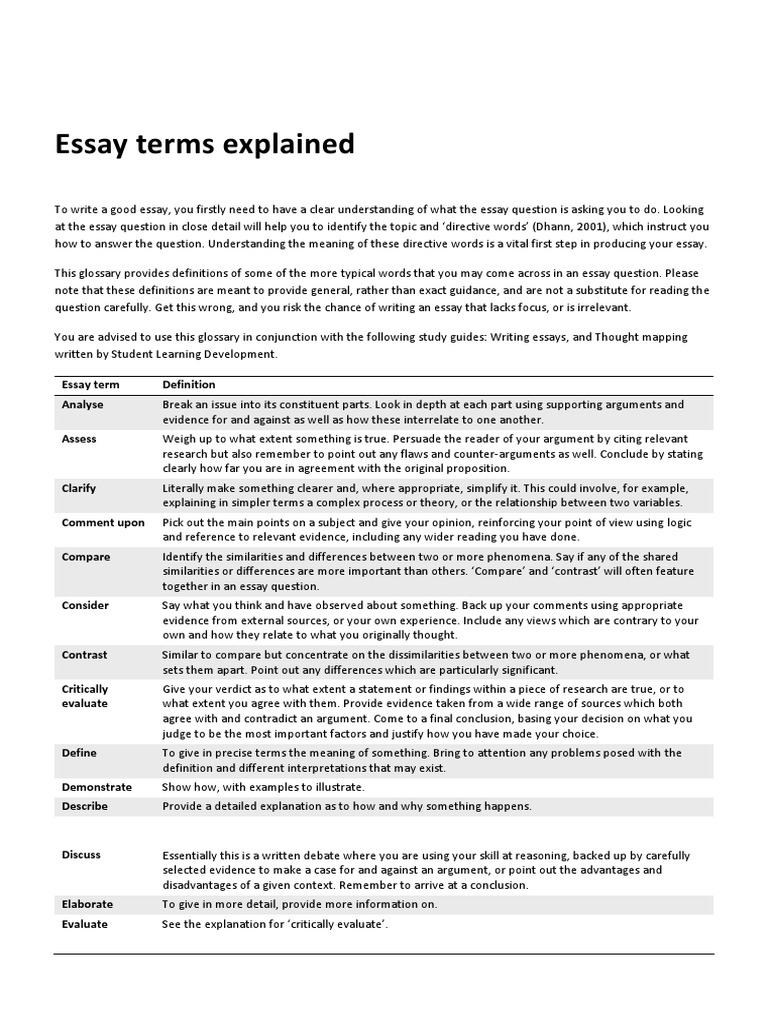 Command Verbs Explained PDF | PDF | Essays | Question