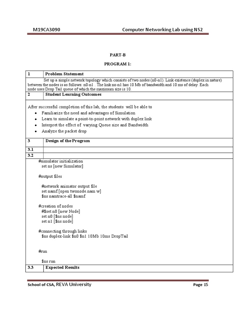 Computer Network Lab Using NS2 PDF Network Topology Transmission