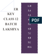 Lakshya Answer Key Offline Test Series II