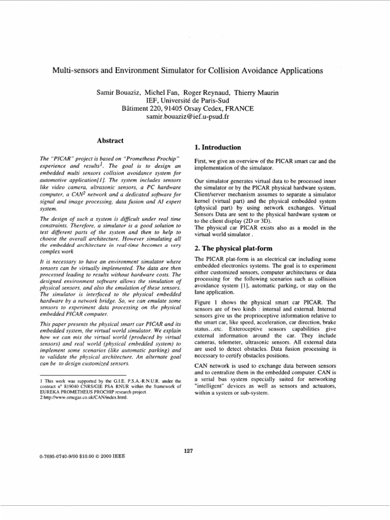 Multi-Sensor Collision Avoidance Simulator | PDF