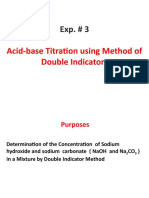 Acid-Base Titration Using Method of Double Indicators