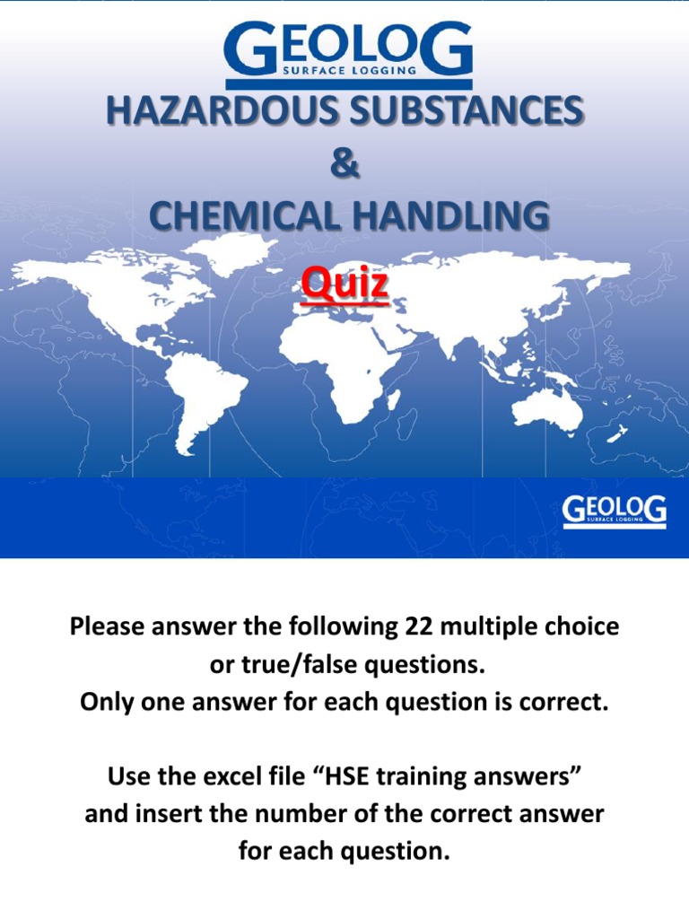 Mod4 Hazardous Substances and Chemicals Handling Quiz PDF Toxicity