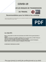 COVID-19_ PRÉVENTION SUR LES RISQUES DE TRANSMISSION__AU TRAVAIL__Recommandations pour les hôtels et les campings.pptx