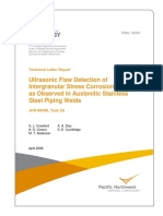 Ultrasonic Flaw Detection of Intergranular Stress Corrosion Cracks As Observed in Austenitic Stainless Steel Piping Welds