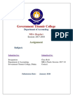 Government Titumir College: Assignment