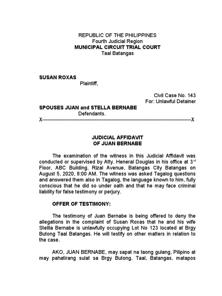 Defense Witness Jud Aff | PDF