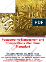 AFIU Post Op Managment of Renal Transplant - Prof Saeed Akhtar