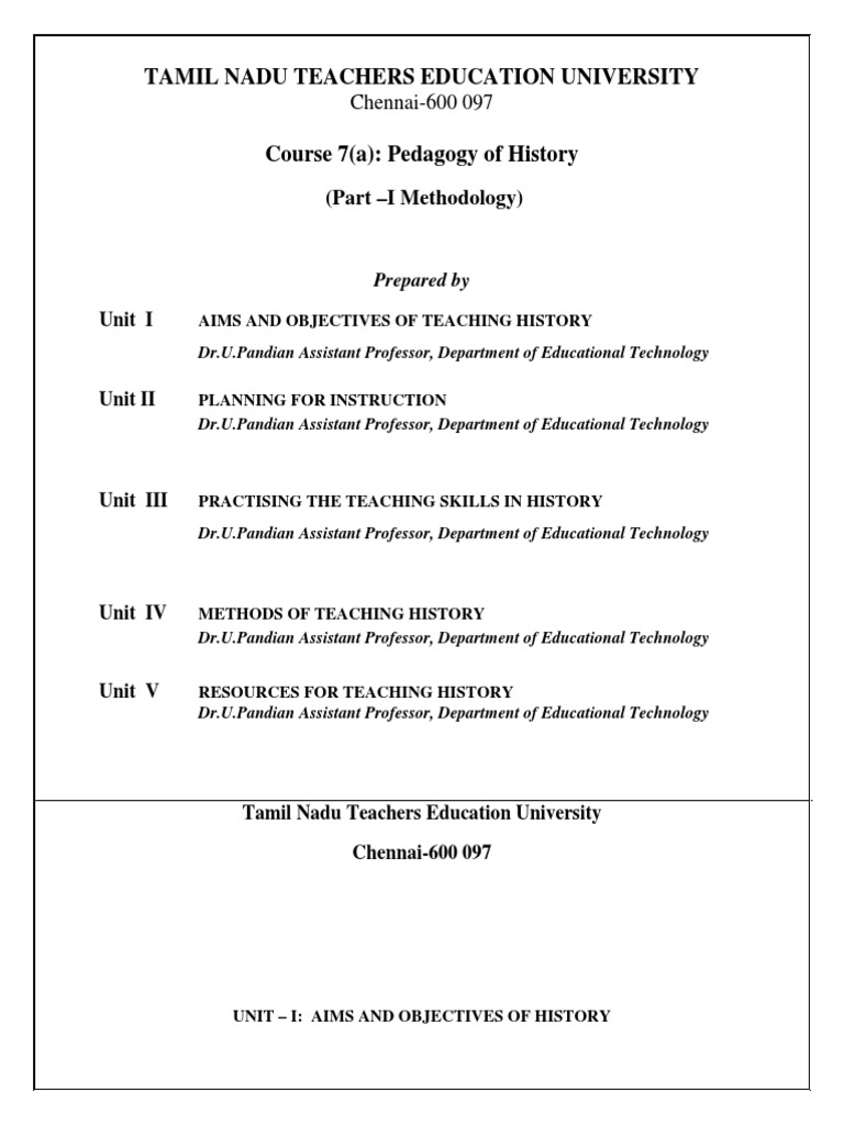Pedagogy of History: A Teaching Guide | PDF | Idea | Teachers