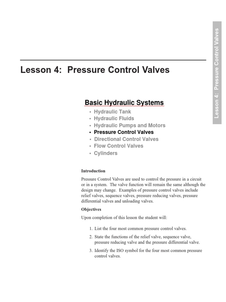 Overview of Pressure Control Valves | PDF | Valve | Pump