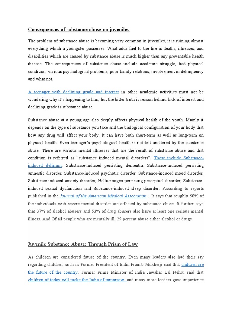 Impact of Substance Abuse on Youth | PDF | Mental Disorder | Substance ...