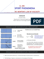 CL 305 Stress Tensor, Newton'S Law of Viscosity: Transport Phenomena