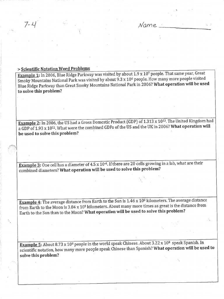 7-4 Word Problem Notes | PDF