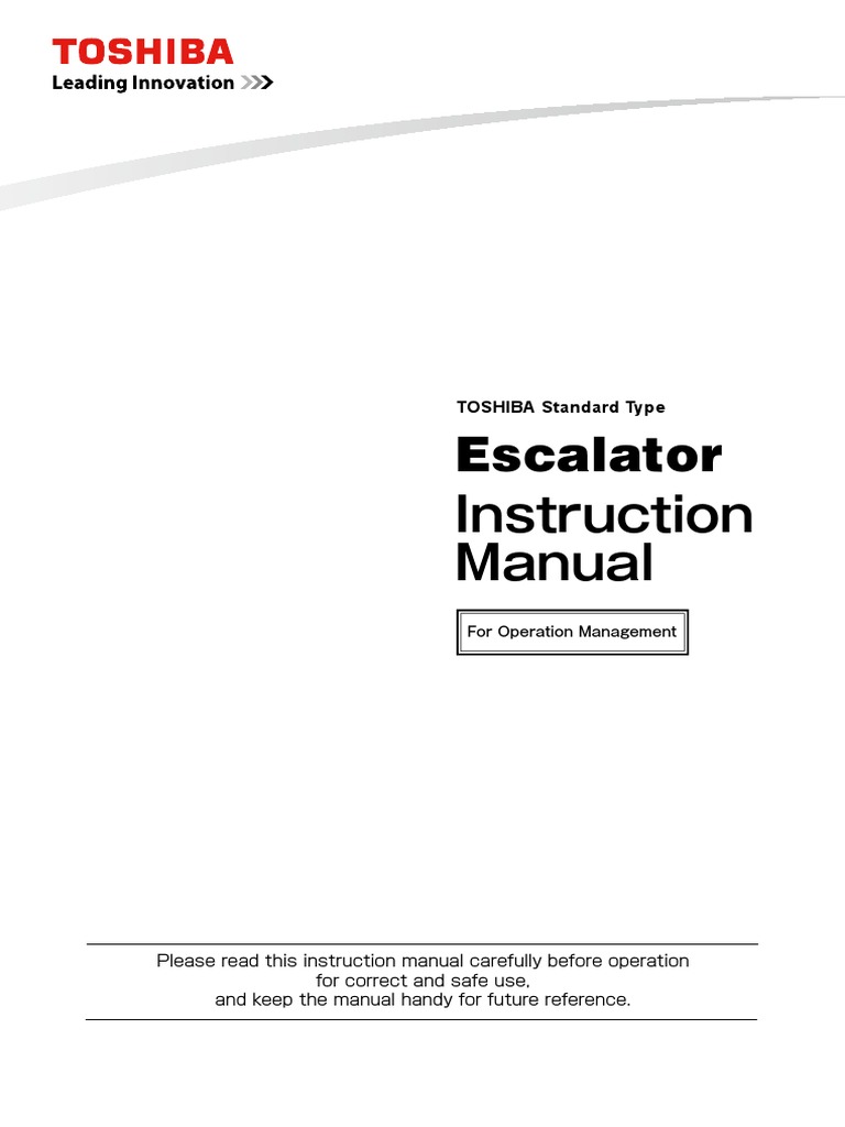 Escalator Instruction Manual Pdf Escalator Safety