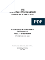 Annamalai University: Post-Graduate Programmes (Self Supporting) Faculty of Dentistry