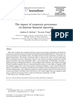 The Impact of Corporate Governance On Internet Financial Reporting