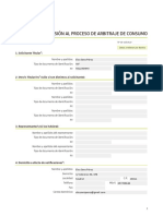 Formulario de Solicitud para Acudir Al Arbitraje de Preferentes y Deuda Subordin