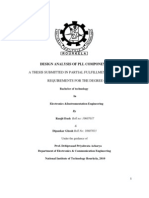 Design Analysis of PLL Components: A Thesis Submitted in Partial Fulfillment of The Requirements For The Degree of