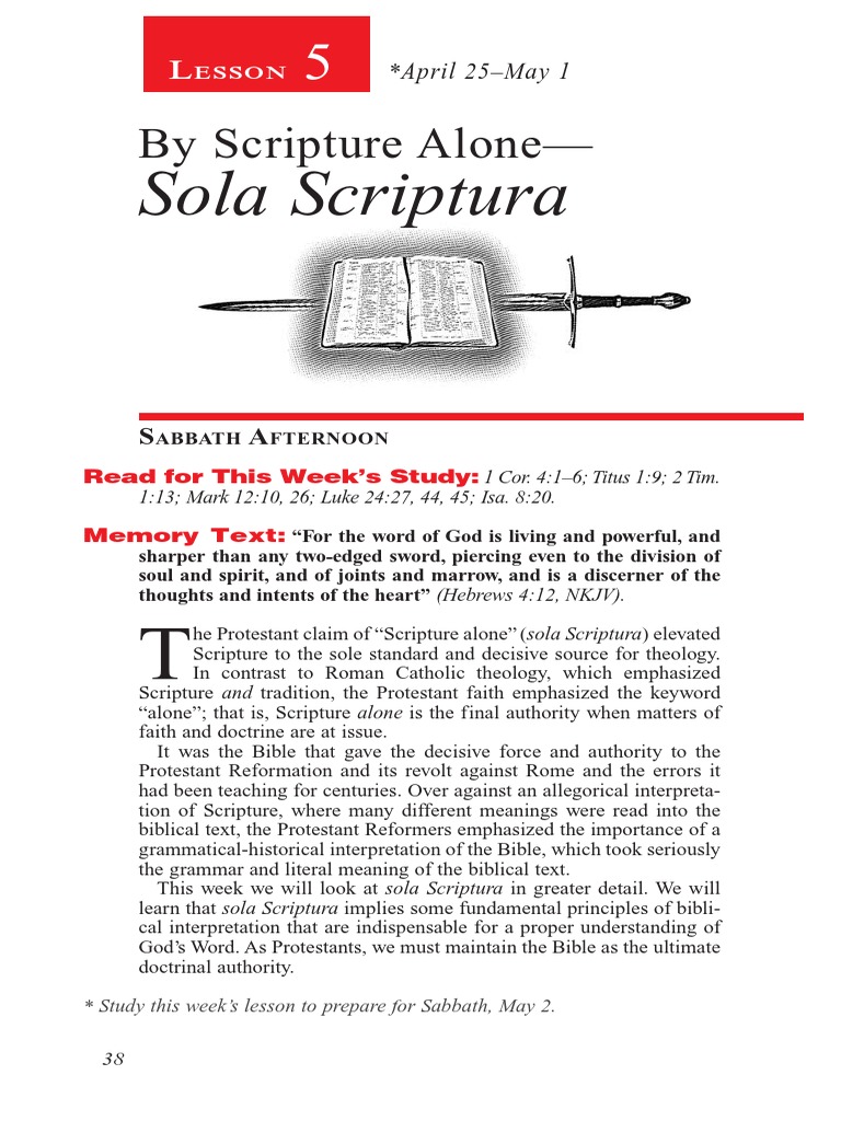 Sola Scriptura: by Scripture Alone | PDF | Sola Scriptura | Bible