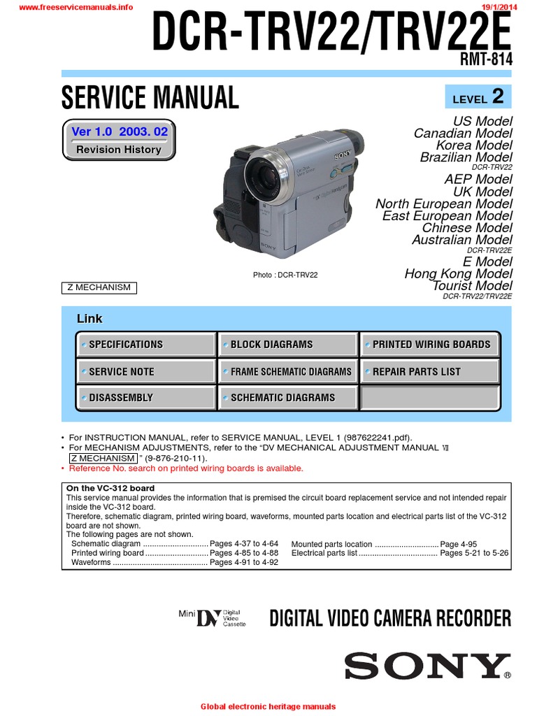 Service Manual: Digital Video Camera Recorder | PDF | Soldering | Power ...