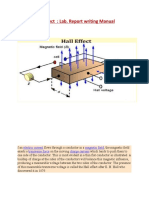 Hall Effect: Lab. Report Writing Manual: Electric Current Magnetic Field Transverse Force Charge Carriers