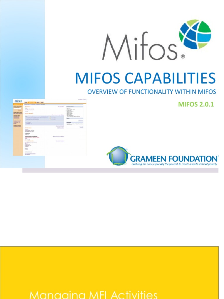 Mifos Loan Management System Overview | PDF | Loans | Application Software