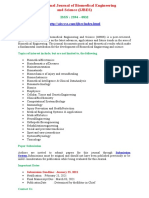 IJBES Cfpinternational Journal of Biomedical Engineering and Science (IJBES)
