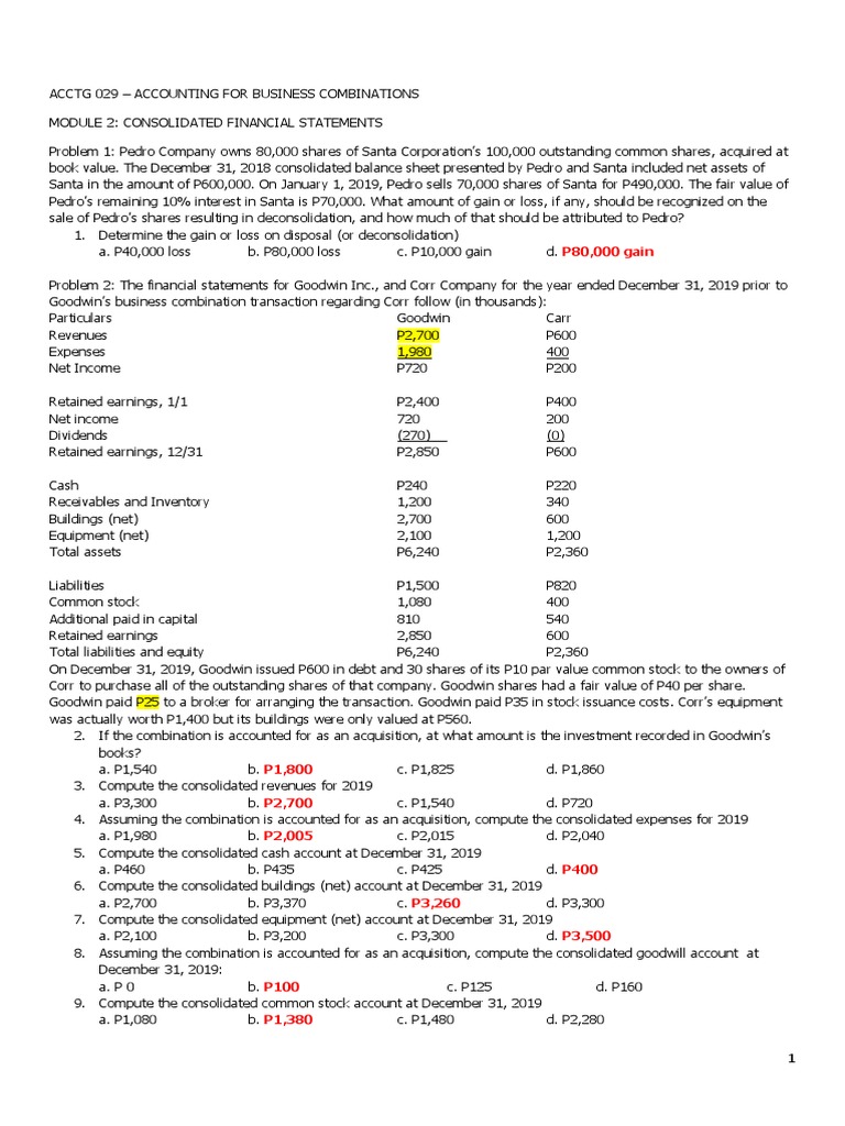 Review MCQ PDF Retained Earnings Book Value