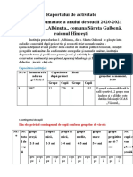 Raportului de Activitate Semestrul I 2020-2021