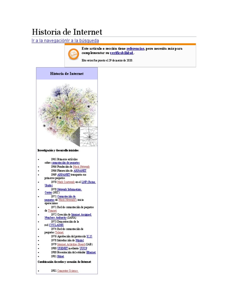 Historia de Internet | PDF | Red mundial | Internet y web