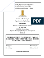 Modelisation Pluie-Debit Par Le Logiciel "Hec-Hms" de Sous - Bassin Versant L'oued Sahel