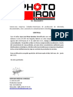 Certificacion Juan Luis Perez - Photo Iron PDF