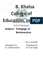 M. B. Khalsa College of Education, Indore: Session 2020-2021 B.Ed II Semester