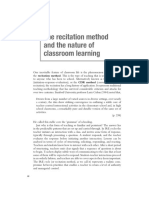 The Recitation Method and The Nature of Classroom Learning - Hattie, Yates